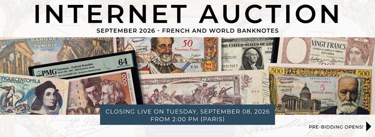 Internet Auction September 2026 - Banknotes - CGB Numismatics Paris